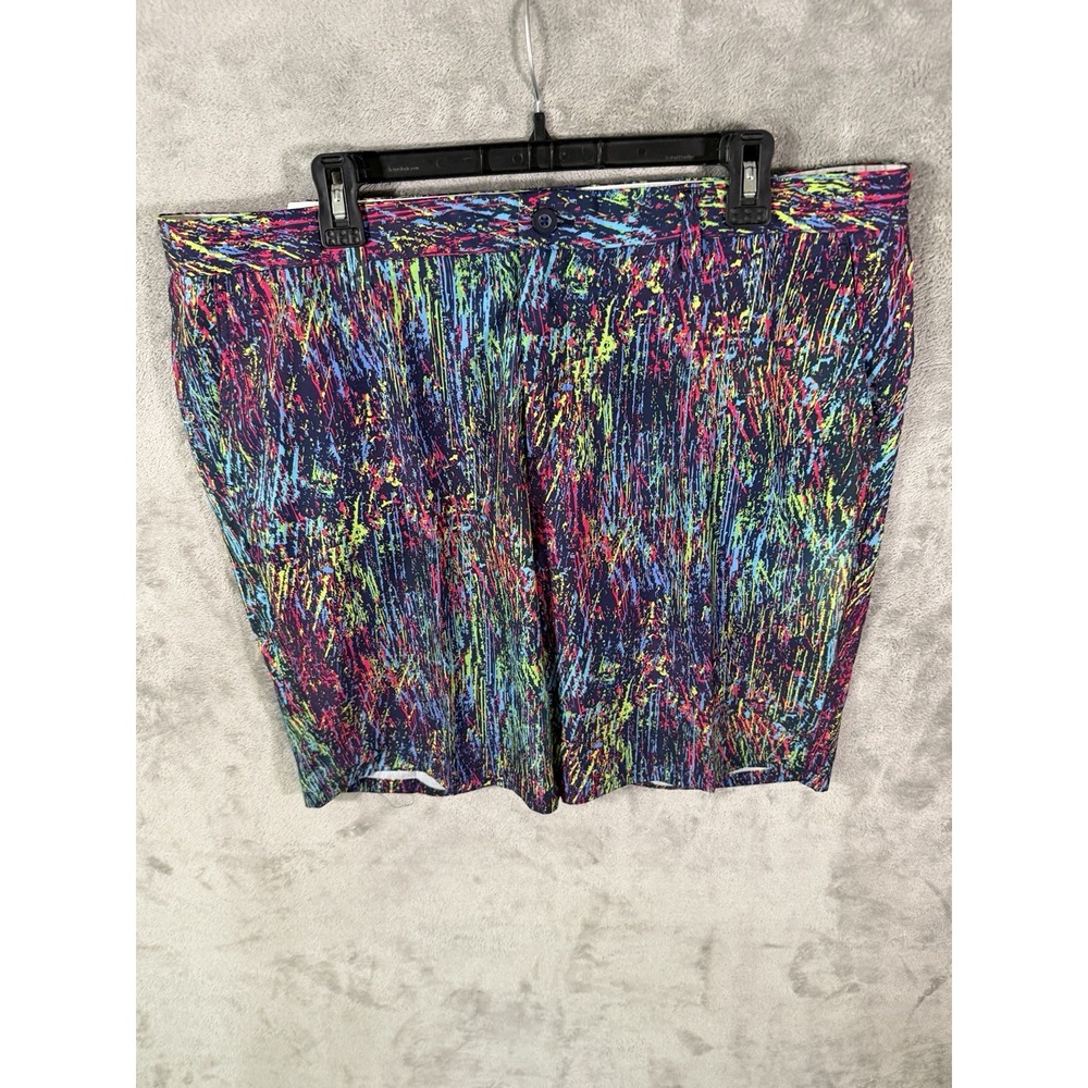 HRESKI Mens Abstract Golf Shorts Size‎ 40 Colorful Stretch Pockets